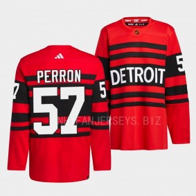 Detroit Red Wings 2022 Reverse Retro 2.0 David Perron #57 Red Authentic Pro Jersey Men's