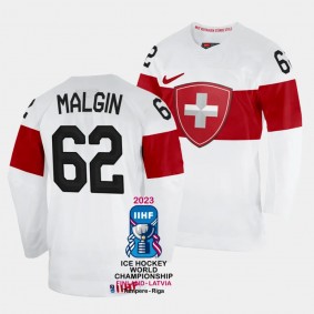 Switzerland 2023 IIHF World Championship Denis Malgin #62 White Jersey Home