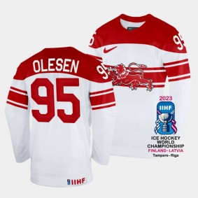 Nick Olesen Denmark Hcokey 2023 IIHF World Championship Home Jersey White