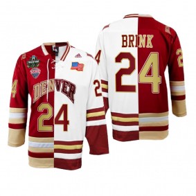 Denver Pioneers Bobby Brink Split Edition Crimson White Hockey Jersey
