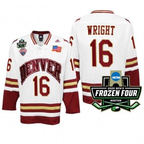 Cameron Wright 2022 Frozen Four Denver Pioneers Jersey White