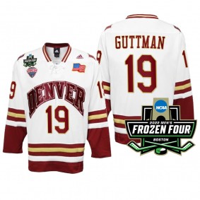 Cole Guttman 2022 Frozen Four Denver Pioneers Jersey White