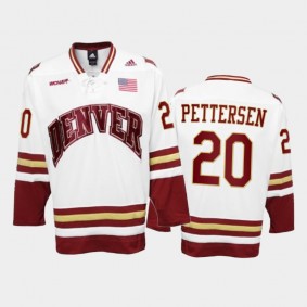 Denver Pioneers Emilio Pettersen #20 College Hockey White Premier Jersey