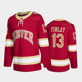 Denver Pioneers Liam Finlay #13 College Hockey Red Road Jersey