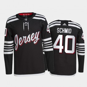 Akira Schmid New Jersey Devils Alternate Jersey 2021-22 Black #40 Primegreen Authentic Uniform