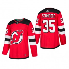 Men's New Jersey Devils Cory Schneider #35 Home Red Authentic Player Cheap Jersey