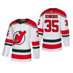 Men's New Jersey Devils Cory Schneider #35 2019 Alternate Reasonable Authentic Jersey - White