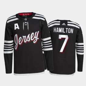 2021-22 New Jersey Devils Dougie Hamilton Alternate Jersey Black Authentic Pro Uniform