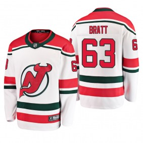 Men's New Jersey Devils Jesper Bratt #63 2019 Alternate Reasonable Breakaway Jersey - White