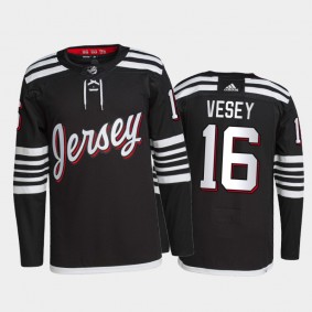 2021-22 New Jersey Devils Jimmy Vesey Alternate Jersey Black Primegreen Authentic Pro Uniform