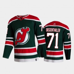 New Jersey Devils Jonas Siegenthaler #71 2021 Reverse Retro Green Special Edition Jersey