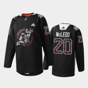 Michael McLeod New Jersey Devils Black History Month 2022 Jersey Black #20 Warm-up