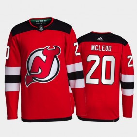 2021-22 New Jersey Devils Michael McLeod Primegreen Authentic Jersey Red Home Uniform
