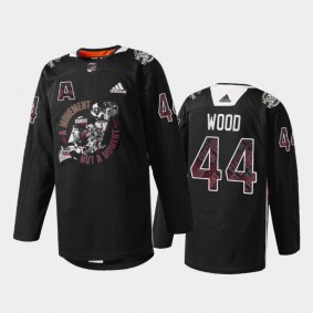 Miles Wood New Jersey Devils Black History Month 2022 Jersey Black #44 Warm-up