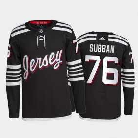 2021-22 New Jersey Devils P.K. Subban Alternate Jersey Black Primegreen Authentic Pro Uniform