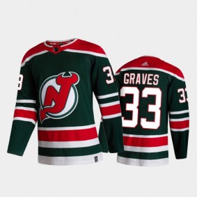 New Jersey Devils Ryan Graves #33 2021 Reverse Retro Green Special Edition Jersey