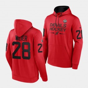 2024 NHL Stadium Series Timo Meier New Jersey Devils Men's Red Authentic Pro Hoodie Pullover