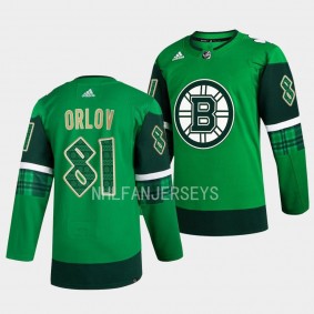 2023 St. Patricks Day Boston Bruins Dmitry Orlov #81 Green Primegreen Authentic Jersey