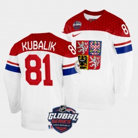 Czech Republic 2022 NHL Global Series Dominik Kubalik #81 White Jersey Home