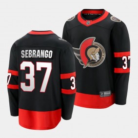 Ottawa Senators Donovan Sebrango Home Black Breakaway Player Jersey Men's