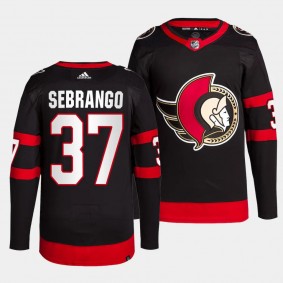 Donovan Sebrango Ottawa Senators Home Black #37 Primegreen Authentic Pro Jersey Men's