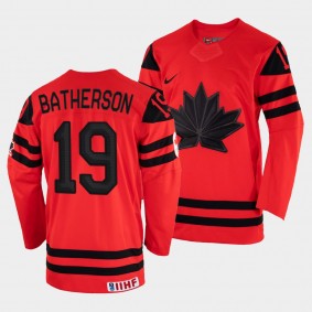 Canada 2022 IIHF World Championship Drake Batherson #19 Red Jersey Away