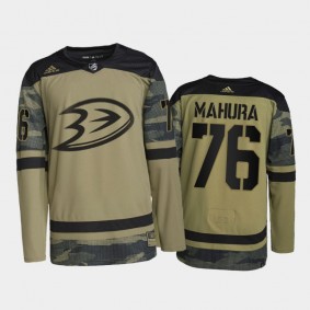 Josh Mahura Anaheim Ducks Military Appreciation Jersey Camo #76 Authentic Practice