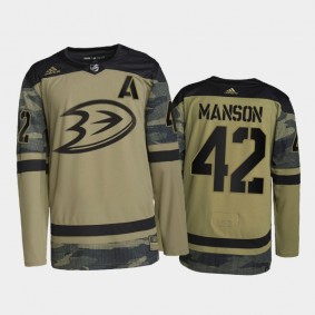 Josh Manson Anaheim Ducks Military Appreciation Jersey Camo #42 Authentic Practice