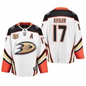 Men's Anaheim Ducks Ryan Kesler #17 Away White Breakaway Player Cheap Jersey