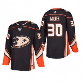 Men's Anaheim Ducks Ryan Miller #30 Home Black Authentic Player Cheap Jersey