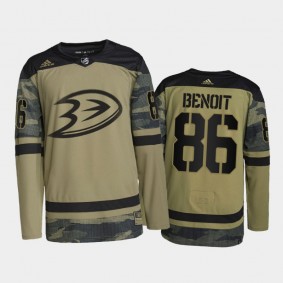 Simon Benoit Anaheim Ducks Military Appreciation Jersey Camo #86 Authentic Practice