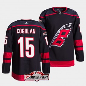 Dylan Coghlan #15 Carolina Hurricanes 2022-23 Authentic Home Black Jersey 25th Anniversary
