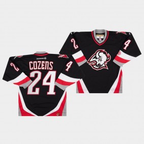 Dylan Cozens Buffalo Sabres Primary Goathead Logo Black #24 Jersey Throwback