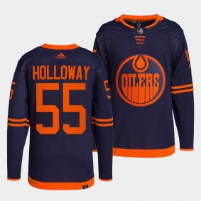 Edmonton Oilers Primegreen Authentic Dylan Holloway #55 Navy Jersey Alternate
