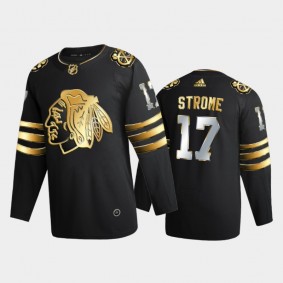 Chicago Blackhawks Dylan Strome #17 2020-21 Authentic Golden Black Limited Edition Jersey