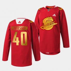 2024 Lunar New Year Elias Pettersson Vancouver Canucks Red #40 Jersey
