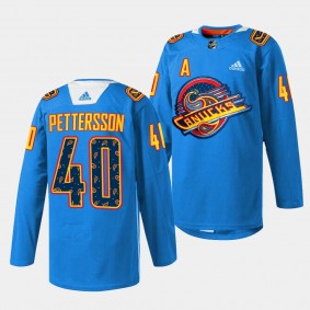 Vancouver Canucks 2023 Diwali Night Elias Pettersson #40 Blue Jersey Special Edition
