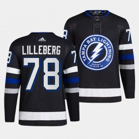Tampa Bay Lightning 2023-24 Alternate Emil Lilleberg #78 Black Jersey Primegreen Authentic