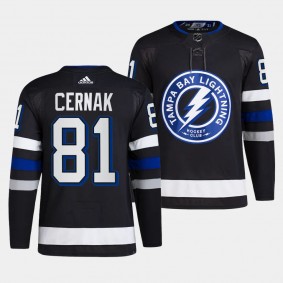 Tampa Bay Lightning 2023-24 Alternate Erik Cernak #81 Black Jersey Primegreen Authentic
