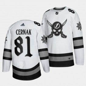 Gasparilla inspired Erik Cernak Tampa Bay Lightning White #81 Limited Edition Jersey 2024