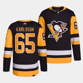 Erik Karlsson Pittsburgh Penguins Home Black #65 Authentic Pro Primegreen Jersey Men's