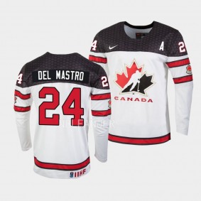 Canada 2023 IIHF World Junior Championship Ethan Del Mastro #24 White Jersey