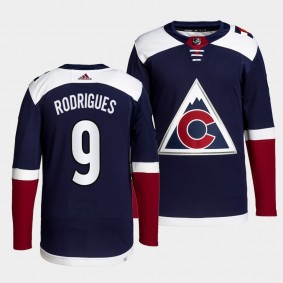 Evan Rodrigues #9 Colorado Avalanche 2022-23 Authentic Primegreen Navy Jersey Alternate
