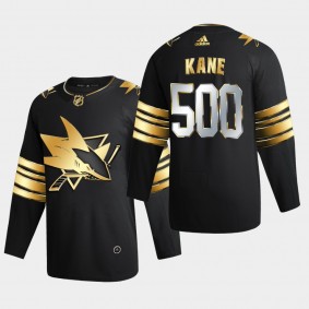 Evander Kane 500 Career Points Golden Limited Sharks #9 Black Jersey