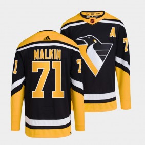 Evgeni Malkin Pittsburgh Penguins 2022 Reverse Retro 2.0 Black #71 Authentic Primegreen Jersey Men's