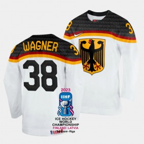 Germany 2023 IIHF World Championship Fabio Wagner #38 White Jersey Home