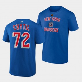 Filip Chytil #72 New York Rangers Reverse Retro 2.0 Wheelhouse Blue T-Shirt