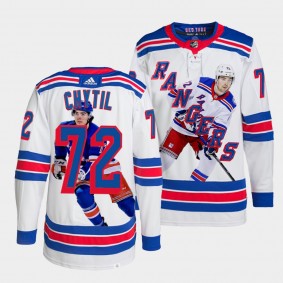 New York Rangers Filip Chytil 2022 Stanley Cup Impact Player #72 White Jersey Scores Twice