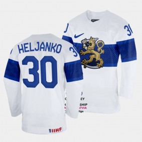 Christian Heljanko 2023 IIHF World Championship Finland #30 White Home Jersey Men