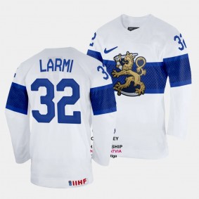 Emil Larmi 2023 IIHF World Championship Finland #32 White Home Jersey Men